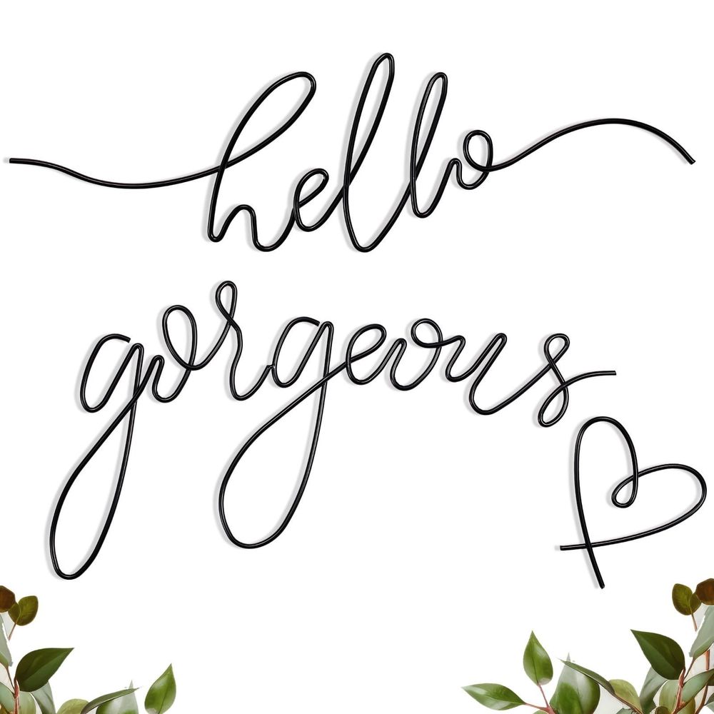 Hello Gorgeous Metal Wall Art Decor Minimalist Decoration Metal Hello Gorgeous💝